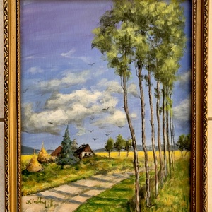Égig érő fák - keretezett akrilfestmény - 32 x 23,5 a keret nélküli mérete - művészet - festmény - akril - Meska.hu