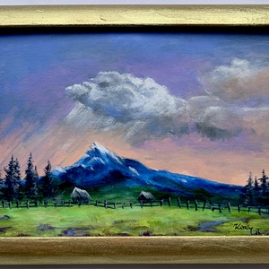 Égi látomás - keretezett akrilfestmény - 13 x 17,5 cm - művészet - festmény - akril - Meska.hu