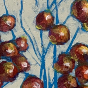 Bogyós dekor - akrilfestékkel lécre festett kép - 31 x 12 cm - művészet - festmény - akril - Meska.hu