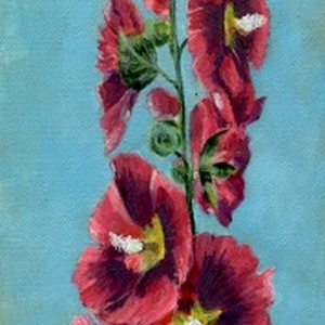 Mályvarózsaszál - akrilfestmény - 60 x 20 cm - művészet - festmény - akril - Meska.hu
