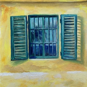 Mediterrán régi ház - 30 x 24 cm - olajfestmény, Művészet, Festmény, Olajfestmény, Festészet, MESKA