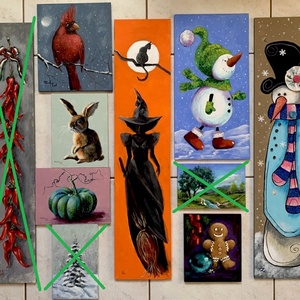 Makkok - akrilfestékkel lécre festett kép - 19,5 x 37,5 cm (ősz) - művészet - festmény - akril - Meska.hu