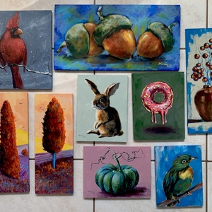 Édes kísértés - deszkakép - akrilfestmény - 20 x 15 cm - művészet - festmény - akril - Meska.hu
