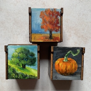 Ajándékátadó dobozka - a teteje kézzel festett., Művészet, Festmény, Akril, Festészet, MESKA