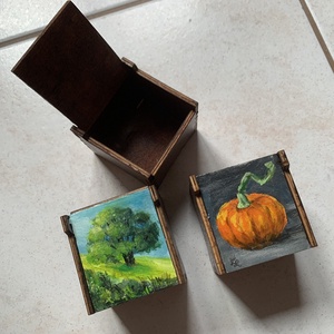 Ajándékátadó dobozka - a teteje kézzel festett. - művészet - festmény - akril - Meska.hu