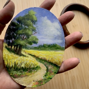 Séta a mezőn - keretezett akril - művészet - festmény - akril - Meska.hu