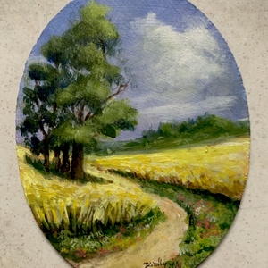 Séta a mezőn - keretezett akril - Meska.hu