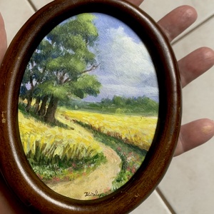 Séta a mezőn - keretezett akril - művészet - festmény - akril - Meska.hu