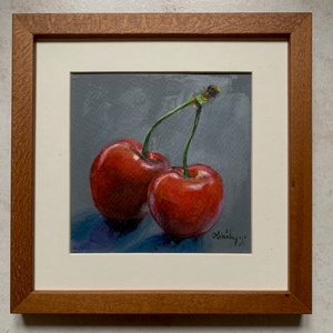 Cseresznyeimádóknak - keretezett akrilfestmény - művészet - festmény - akril - Meska.hu