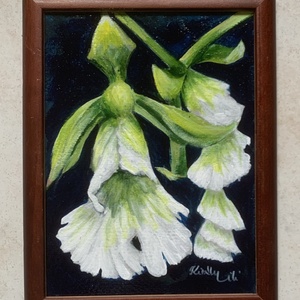 Orchideaágak - keretezett akril - (20,5 x 15 cm) - művészet - festmény - akril - Meska.hu