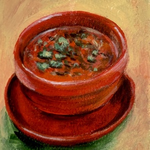 Paradicsomleves - keretezett akril - (17,5 x 12,5 cm) - Meska.hu