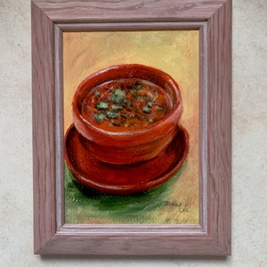 Paradicsomleves - keretezett akril - (17,5 x 12,5 cm) - művészet - festmény - akril - Meska.hu