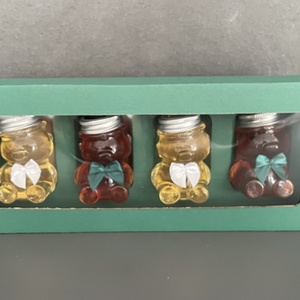 Mézes ajándékcsomag macis 4x50gr - élelmiszer - gourmet ajándékcsomag - Meska.hu