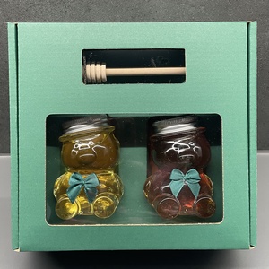 Mézes macis díszdoboz fa csurgatóval 2x100gr - élelmiszer - gourmet ajándékcsomag - Meska.hu