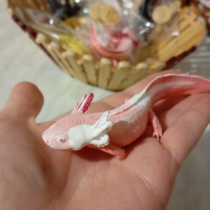 Kzzel festett Axolotl figura Szett - esküvő - dekoráció - asztaldísz - Meska.hu