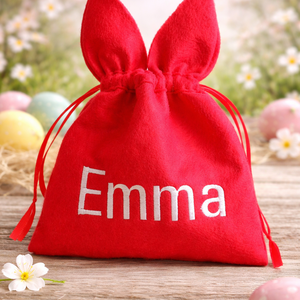 Névre szóló húsvéti ajándék zsák, Ünnepi díszek, dekorációk, Húsvéti díszek és dekorációk, Húsvéti ajándékátadó, Varrás, MESKA