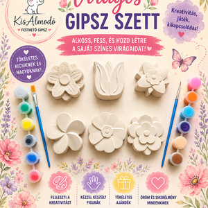 Virágos gipsz festő szett  - Meska.hu