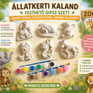 Állatkerti kaland gipsz festő szett - Meska.hu
