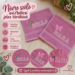  Névre szóló ovi/bölcsi jeles törölköző  - Meska.hu
