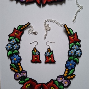 Kalocsai mintás ékszerszett - ékszer - ékszerszett - Meska.hu