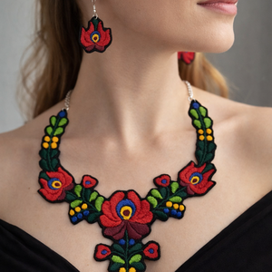 Matyó mintás ékszerszett, Ékszer, Ékszerszett, Hímzés, MESKA