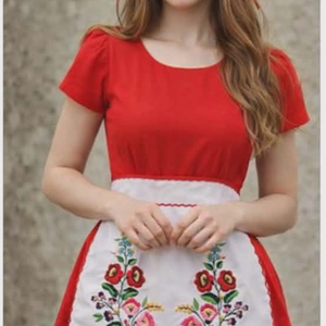 Kötény+párta, DIY (Csináld magad), Szabásminta, útmutató, Hímzés minta, Hímzés, MESKA