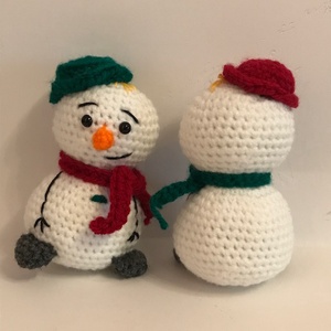 Horgolt hóember kalapban - játék & sport - baba & babaház - baba - Meska.hu