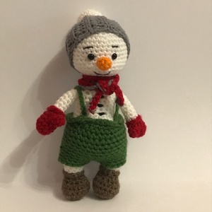 Karácsonyi hóember zöld nadrágban - Meska.hu