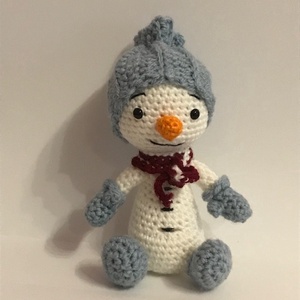 Karácsonyi hóember kék sapkában - Meska.hu