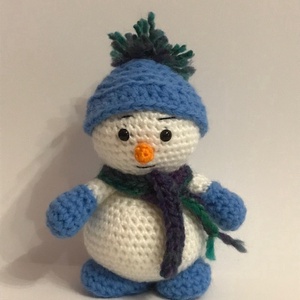 Karácsonyi hóember kék cipőben - Meska.hu