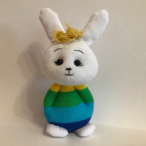 Csíkos  ruhás nyuszi, Játék & Sport, Plüssállat & Játékfigura, Nyuszi, Varrás, MESKA