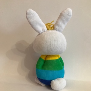 Csíkos  ruhás nyuszi - játék & sport - plüssállat & játékfigura - nyuszi - Meska.hu