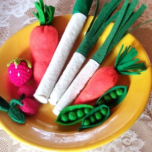 Tavaszi zöldség gyümölcs tál , Baba - mama, Baba játékok, Waldorf játékok, Varrás, Újrahasznosított alapanyagból készült termékek, MESKA