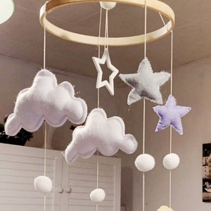 Felhős baby mobil, Baba - mama, Baba ágynemű, Szett kiságyba, Varrás, MESKA