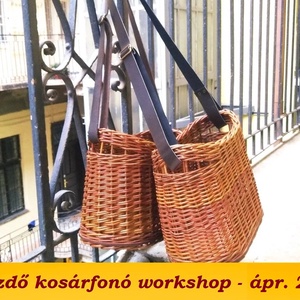 ápr. 26 - Budaörs - BICIKLIS KOSÁR vagy VÁLLTÁSKA - kosárfonó workshop, DIY (Csináld magad), Workshop & Tanfolyam, Fonás (csuhé, gyékény, stb.), MESKA