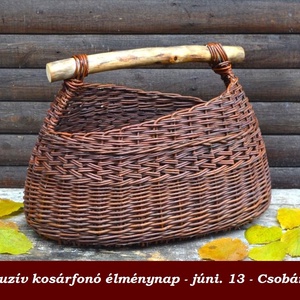 júni. 13 Csobánka - OVÁLIS SKANDINÁV KOSÁR cikkcakk díszítéssel - kosárfonó workshop - Meska.hu