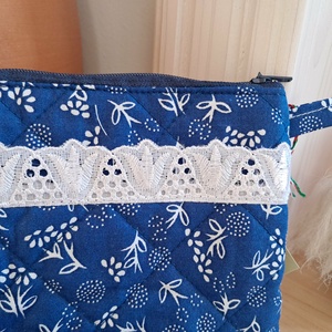 Kékfestő mintázatú mini neszeszer - táska & tok - neszesszer - Meska.hu