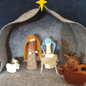 Karácsonyi betlehem  - karácsony - adventi díszek - adventi asztaldísz - Meska.hu