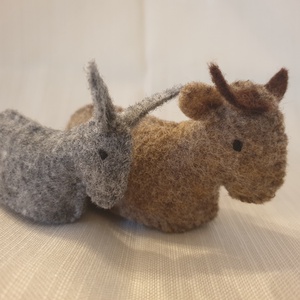 Csacsi és ökör karácsonyi betlehemhez, Karácsony, Adventi díszek, Adventi asztaldísz, , MESKA