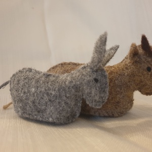 Csacsi és ökör karácsonyi betlehemhez - karácsony - adventi díszek - adventi asztaldísz - Meska.hu