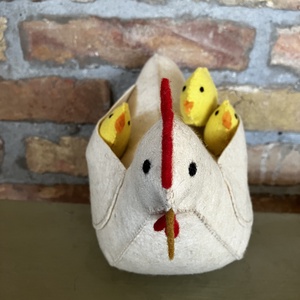 Tyúkanyó csibéivel-fehér - játék & sport - plüssállat & játékfigura - madár - Meska.hu