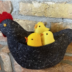 Tyúkanyó csibéivel-kendermagos, Játék & Sport, Plüssállat & Játékfigura, Madár, Varrás, MESKA