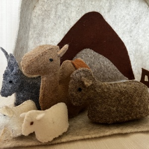 Karácsonyi betlehem teljes szett - beige - karácsony - adventi díszek - adventi asztaldísz - Meska.hu
