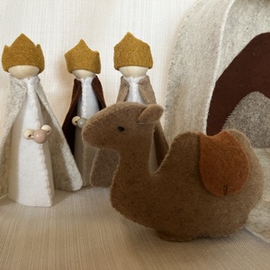 Karácsonyi betlehem teljes szett - beige - karácsony - adventi díszek - adventi asztaldísz - Meska.hu