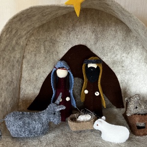 Karácsonyi betlehem teljes szett  - színes - karácsony - adventi díszek - adventi asztaldísz - Meska.hu