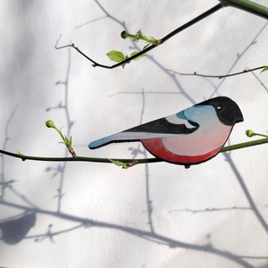 Madár dekoráció, kézzel festett, csipesszel rögzíthető - otthon & életmód - virágdekoráció - virágdíszek - fali virágdekoráció - Meska.hu