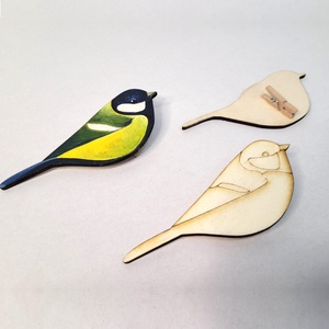 Fenyőerdő madarai � kifesthető lézervágott fa dísz szett csipesszel (5�7 cm), DIY (Csináld magad), Egységcsomag, Famegmunkálás, Gravírozás, pirográfia, MESKA
