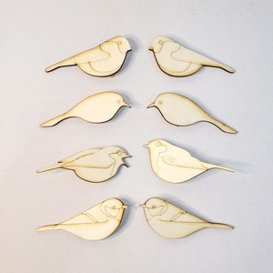 Fenyőerdő madarai � kifesthető lézervágott fa dísz szett csipesszel (5�7 cm) - diy (csináld magad) - egységcsomag - Meska.hu