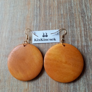 Fa korong alakú fülbevaló pár 5 cm - Meska.hu