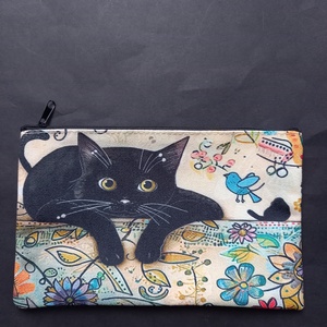 Vászon anyagú cicás táska 21 x 13 cm - táska & tok - neszesszer - Meska.hu